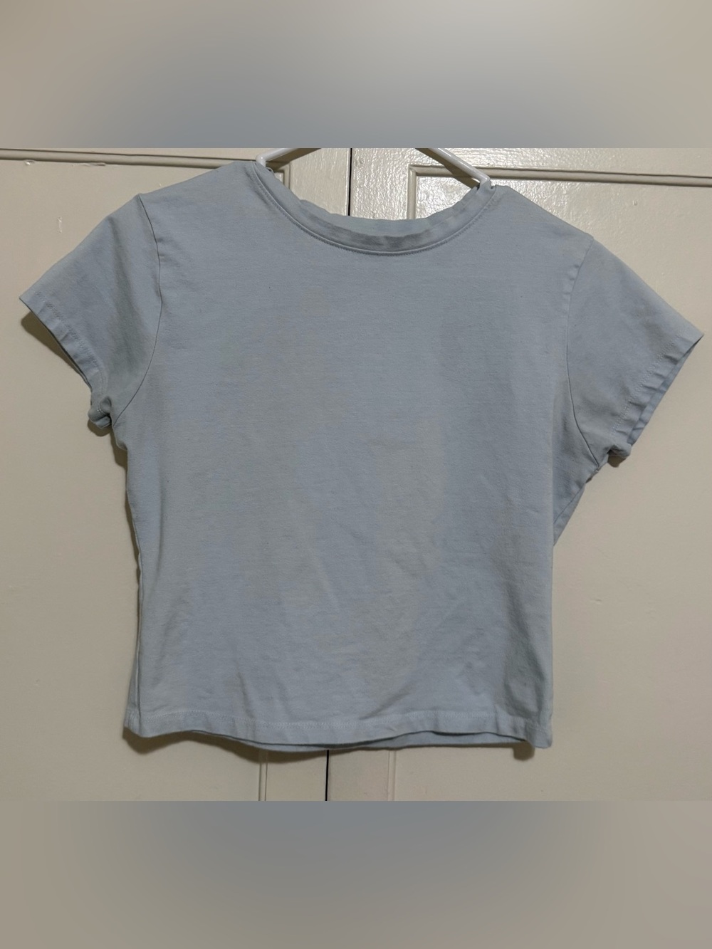 Light Blue Crop Top Short Sleeve Tee
